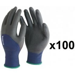 SINGER FRERES 100 Paires De Gants Polyester élastanne 3/4 Enduit Nitrile Avec Picots PER134 SINGER - Taille: 10