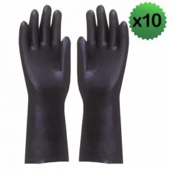 SINGER FRERES Lot De 10 Paires De Gants Néoprène Protection Chimique 33cm NEO400 SINGER - Taille: 8