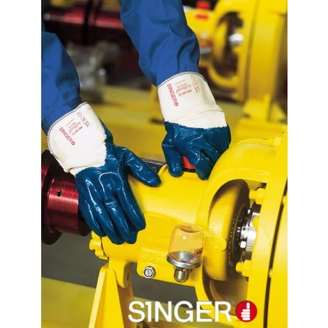 SINGER FRERES SINGER - Paire De Gants Nitrile (3/4) - Enduction Lourde - Support Coton Cousu - Manchette Toile - Taille 9 - NBR326T 5 SINGER FRERES SINGER - Paire De Gants Nitrile (3/4) - Enduction Lourde - Support Coton Cousu - Manchette Toile - Taille 9 - NBR326T – Image 3