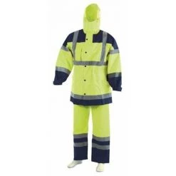 SINGER FRERES Ensemble De Pluie Haute Visibilite Orange Fluo - Bleu Taille Xl