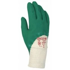 SINGER FRERES 10 Gant Latex Sur Support Coton Interlock Dos Aere Taille 9