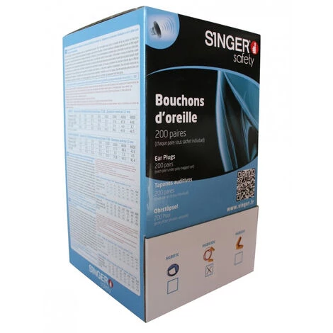 SINGER FRERES Boite 200 Paires De Bouchons D'oreilles Cordon PU 34 DB SINGER - HGB030C 4 SINGER FRERES Boite 200 Paires De Bouchons D'oreilles Cordon PU 34 DB SINGER - HGB030C – Image 2